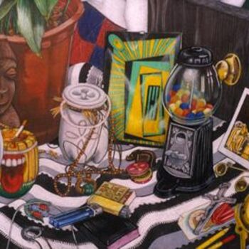 Painting titled "Still life" by Leigh Donovan, Original Artwork, Oil