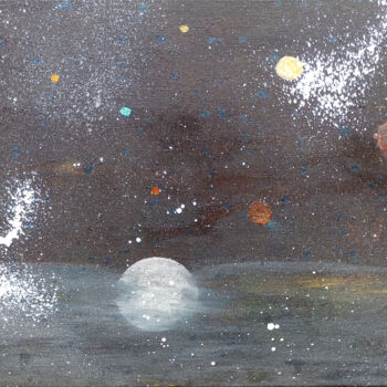 Painting titled "Spacewalk" by Yeshaya Dank, Original Artwork, Watercolor