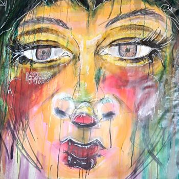 Pintura intitulada "Is anyone here?" por Yessica Aileen Sousa, Obras de arte originais, Tinta spray