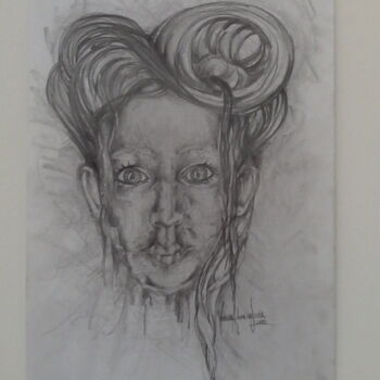 Drawing titled "Being" by Yessica Aileen Sousa, Original Artwork, Charcoal