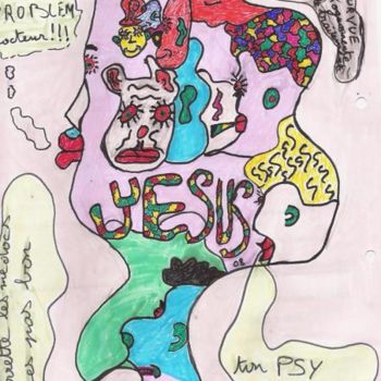 Drawing titled "psycose" by Yesus, Original Artwork