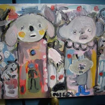 Painting titled "les ours" by Yesus, Original Artwork