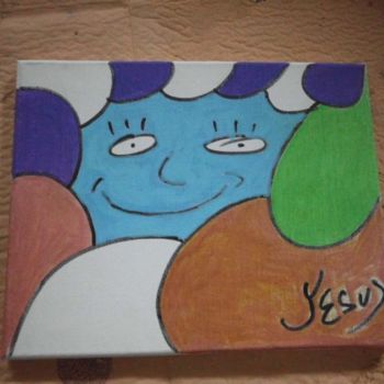 Drawing titled "l homme bleu" by Yesus, Original Artwork