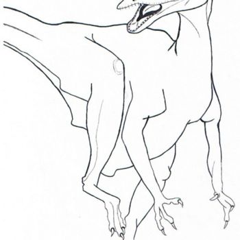 Schilderij getiteld "l'éraptor" door Yann, Origineel Kunstwerk