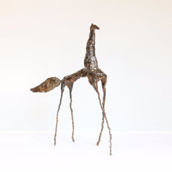 Skulptur mit dem Titel "leaf_horse" von Yeaji Park, Original-Kunstwerk, Metalle