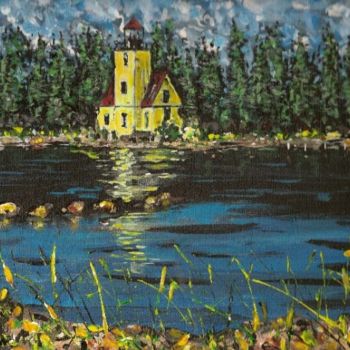 Painting titled "The Yellow Lighthou…" by David Hipwell, Original Artwork, Oil