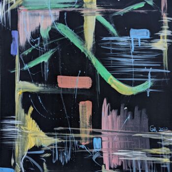 Картина под названием "Sliding" - Yevgeniya Grekina, Подлинное произведение искусства, Акрил Установлен на Деревянная рама д…