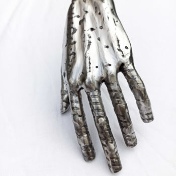 Scultura intitolato "Etude de main 3" da Yez, Opera d'arte originale, Metalli