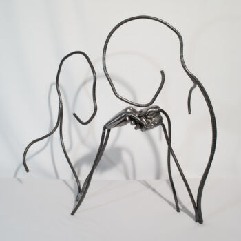 Sculpture titled "Flirt" by Yez, Original Artwork, Metals