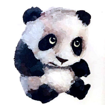 Painting titled "panda 2" by Yixuan Li Tetart, Original Artwork, Gouache