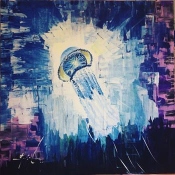 Painting titled "To the space" by Yiğit Özcan, Original Artwork, Acrylic