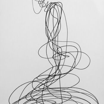 Dessin intitulée "Thinker" par Yi Ling, Œuvre d'art originale, Crayon