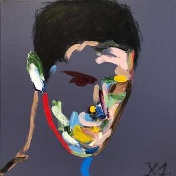 Картина под названием "Male portrait" - Iryna Yilmaz, Подлинное произведение искусства, Масло