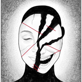 Painting titled "CONFLICTO DE PERSON…" by Yinel Chong Pit, Original Artwork, Digital Painting