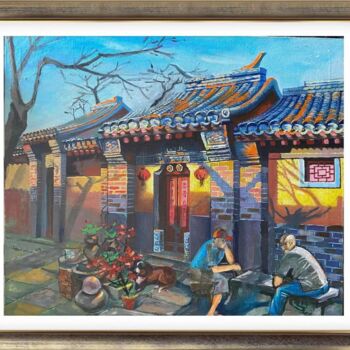 Painting titled "北京" by Yingcai Shi, Original Artwork, Oil