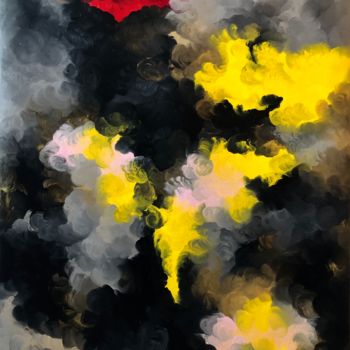Painting titled "Yellow smoke" by Yini Zhao, Original Artwork, Oil