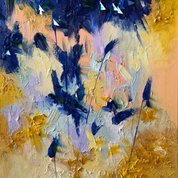 Painting titled "Wulfenite" by Yini Zhao, Original Artwork, Oil