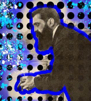 Arte digitale intitolato "Herzl" da Yishai Liss, Opera d'arte originale, Lavoro digitale 2D