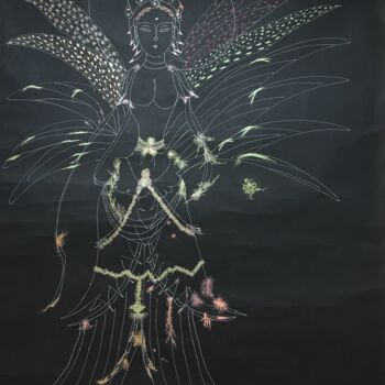 Pittura intitolato "Affectionate Nine-t…" da Ylohps Yang, Opera d'arte originale, Biro