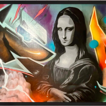 Painting titled "Mona lisa" by Ynoxe, Original Artwork, Spray paint