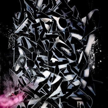 Pintura intitulada "Abécédaire 2" por Ynoxe, Obras de arte originais, Tinta spray