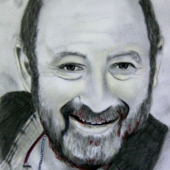 Drawing titled "Kad Merad" by Yo Portraits, Original Artwork, Pencil