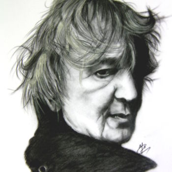 Drawing titled "Jacques Higelin" by Yo Portraits, Original Artwork, Pencil