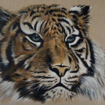 Schilderij getiteld "Tiger" door Yoan Rimbault, Origineel Kunstwerk, Acryl