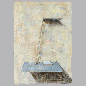 Painting titled "bed and ladder" by Stephanie Heurtier, Original Artwork