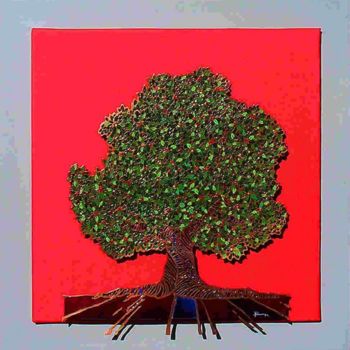 Peinture intitulée "L'arbre des fées n°3" par Yo, Œuvre d'art originale