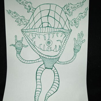 Drawing titled "botanical beast" by Yog-Sothoth, Original Artwork, Ballpoint pen