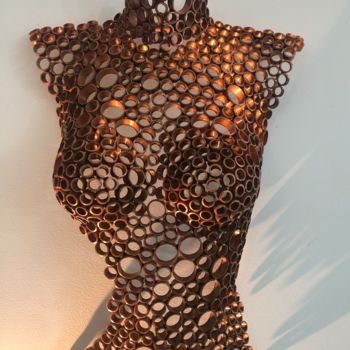 Скульптура под названием ""MIA" buste femme c…" - Yohan Plu, Подлинное произведение искусства, Металлы