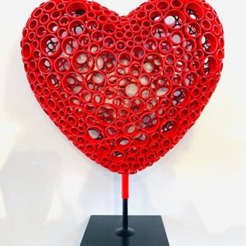 Скульптура под названием ""Me enamore" Coeur…" - Yohan Plu, Подлинное произведение искусства, Металлы