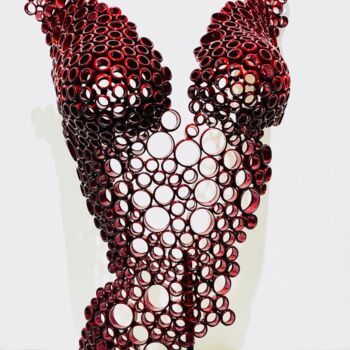 Escultura titulada ""Flamme candy" Bust…" por Yohan Plu, Obra de arte original, Metales