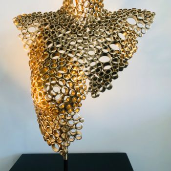 ""Emili" buste Gold" başlıklı Heykel Yohan Plu tarafından, Orijinal sanat, Metaller
