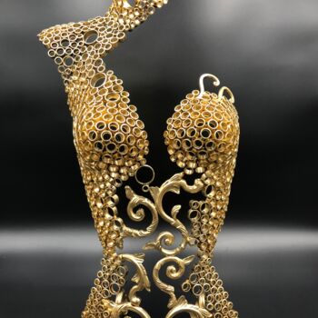 Skulptur mit dem Titel ""Yüna" buste femme" von Yohan Plu, Original-Kunstwerk, Metalle