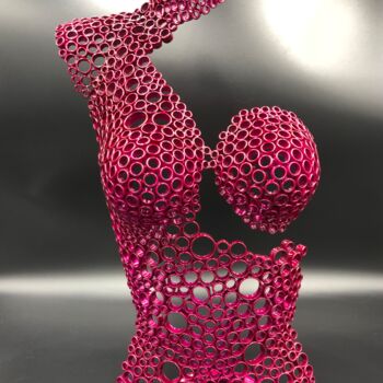 Скульптура под названием ""Inaya" buste rose…" - Yohan Plu, Подлинное произведение искусства, Металлы