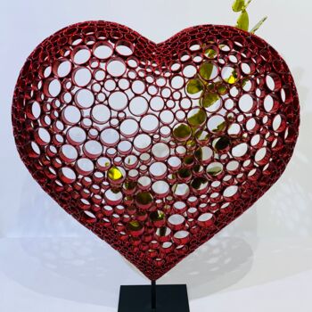 Escultura intitulada "Mon coeur s'envole" por Yohan Plu, Obras de arte originais, Metais