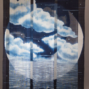 Textile Art titled "Moon Boat" by Yoko Kamitani, Original Artwork, Tapestry