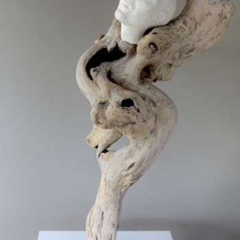 Sculpture titled "Sagesse" by Yolaine Rilhac, Original Artwork, Wood