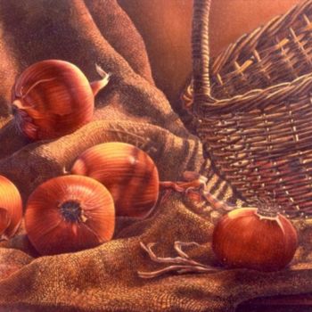 Pintura intitulada "Cebollas" por Yolanda Castro Contreras, Obras de arte originais