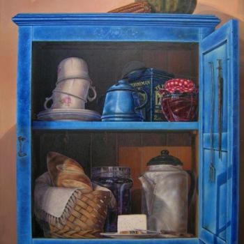 Painting titled "La alacena azul" by Yolanda Castro Contreras, Original Artwork