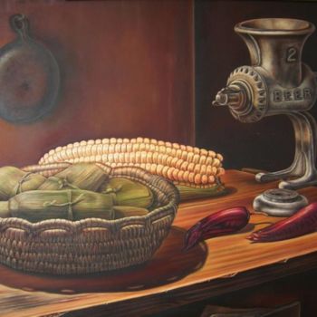 Peinture intitulée "Tamales" par Yolanda Castro Contreras, Œuvre d'art originale