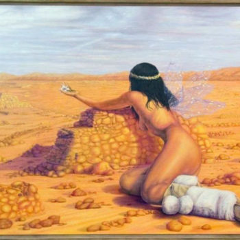 Pittura intitolato "Huilli, la gloria d…" da Yolanda Castro Contreras, Opera d'arte originale