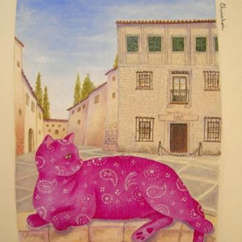 绘画 标题为“Gatos en Chinchón” 由Yolanda Castro Contreras, 原创艺术品