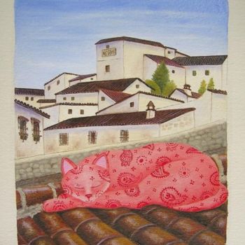 Pintura titulada "La siesta." por Yolanda Castro Contreras, Obra de arte original