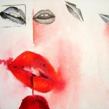 Pintura titulada "Me pueden tus labios" por Yolanda Vela, Obra de arte original, Oleo