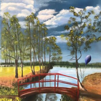 Картина под названием "Le petit pont de So…" - Yolande Strauss Ruinet (Yola), Подлинное произведение искусства, Масло