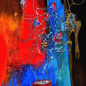 Painting titled "O. A. M  (Organisme…" by Yolande (Yo) Gaspard, Original Artwork