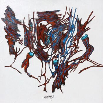 Malerei mit dem Titel ""ARBO'RYTHME"" von Yolande (Yo) Gaspard, Original-Kunstwerk